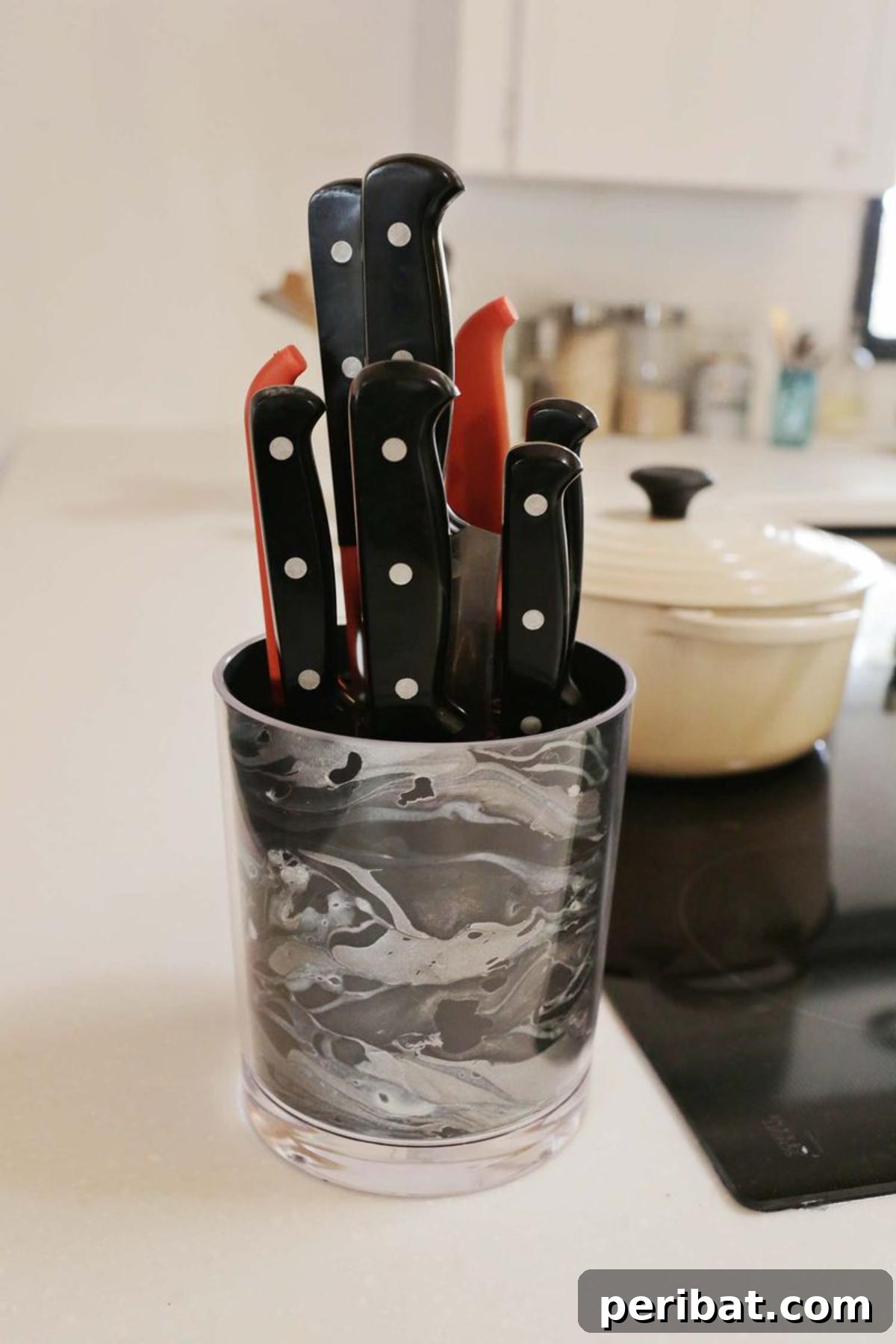Elevate Your Knife Collection: 22 DIY Display Projects 14 Easy Marbled Knife Holder