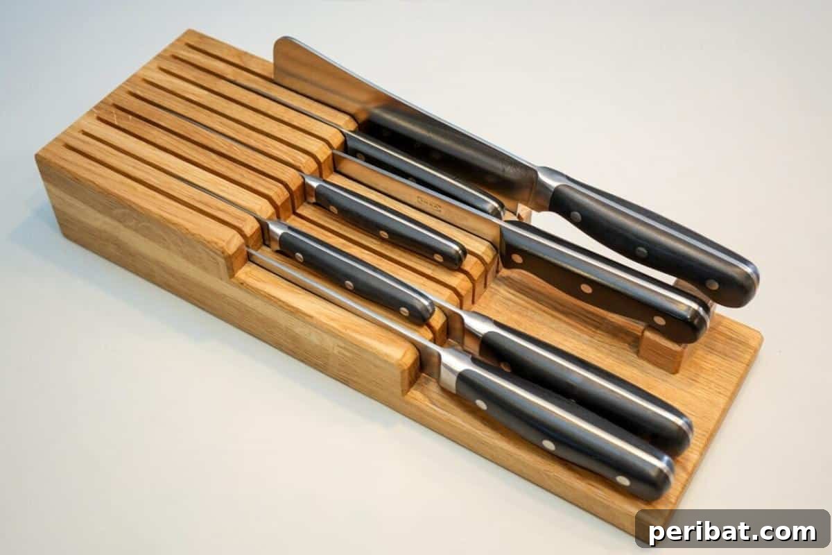 Elevate Your Knife Collection: 22 DIY Display Projects 23 Knife Block In-Drawer Organizer