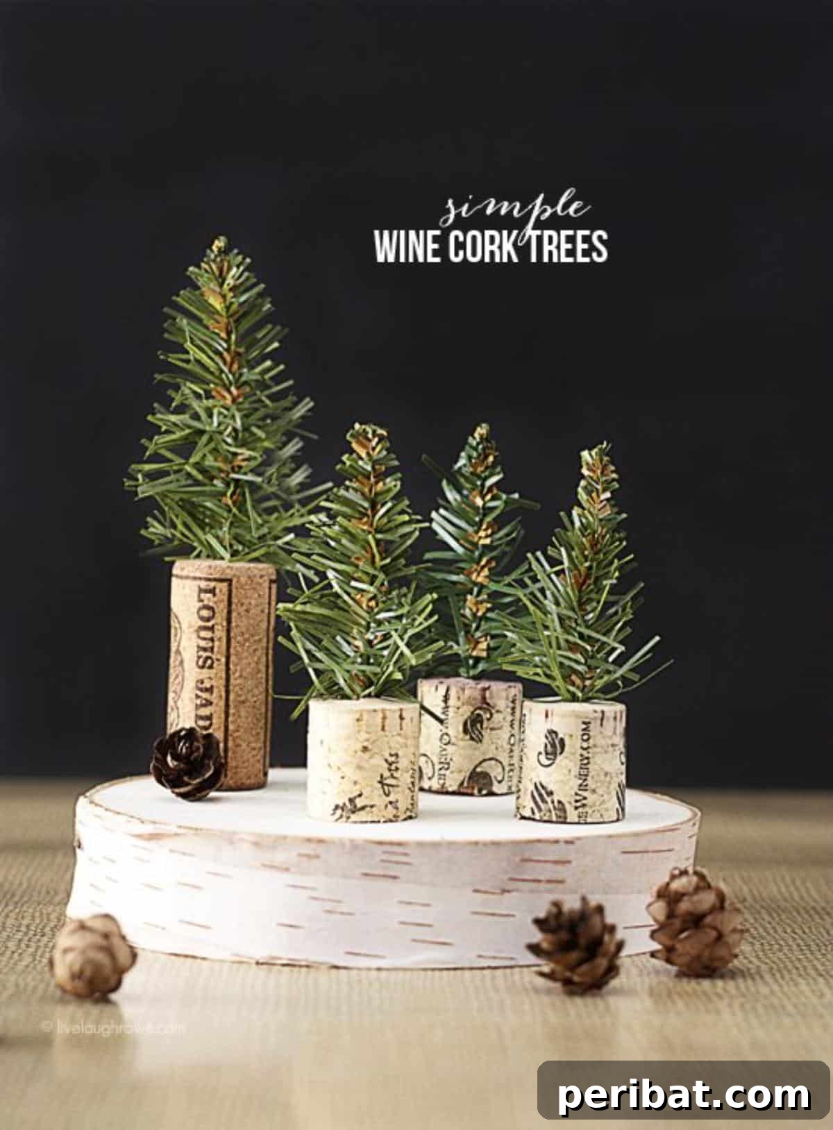 Uncork Your Creativity 50 Wine Cork DIY Projects 18 Simple wine cork trees, crafted by stacking or arranging corks to resemble miniature trees, potentially for holiday or year-round decor.