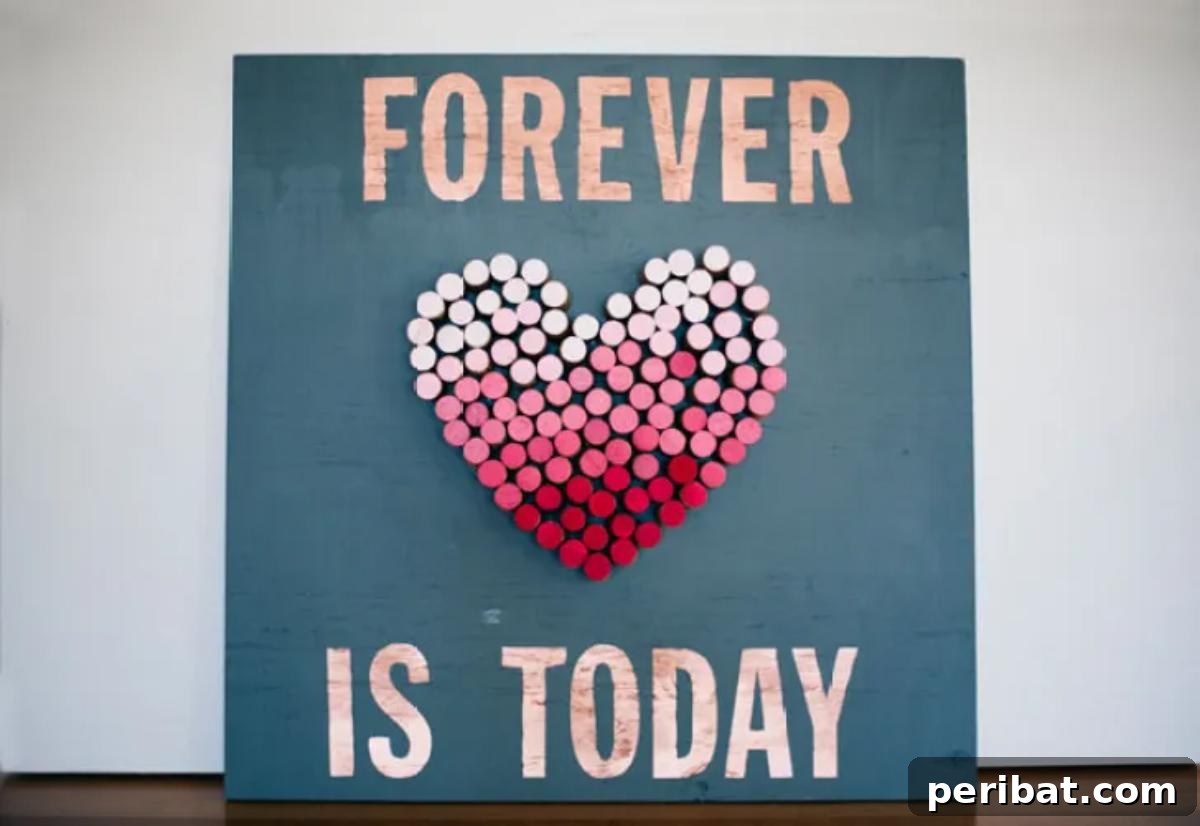 Uncork Your Creativity 50 Wine Cork DIY Projects 29 A DIY Ombre Cork Heart, made from wine corks painted in graduating shades of a color to create an ombre effect, shaped into a heart for artistic decor.