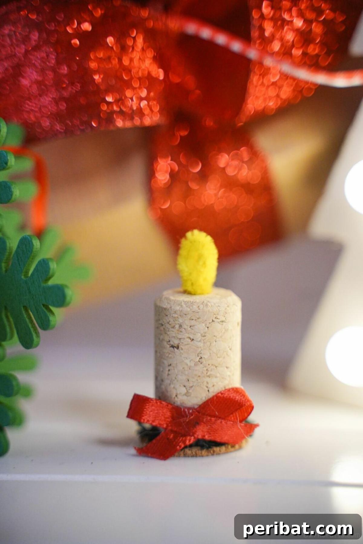 Uncork Your Creativity 50 Wine Cork DIY Projects 4 A rustic wine cork candle ornament, featuring several corks arranged around a small candle, possibly decorated with twine or berries for a festive touch.