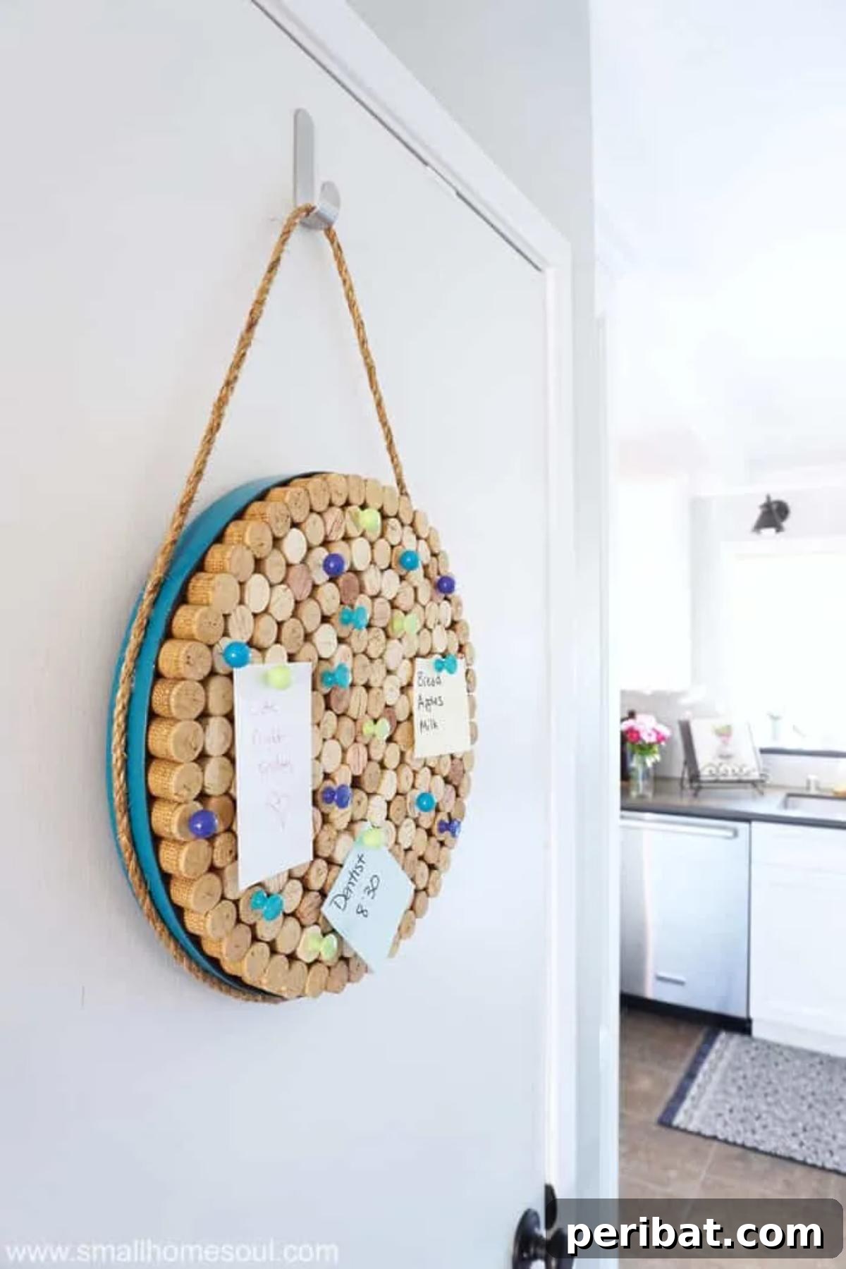 Uncork Your Creativity 50 Wine Cork DIY Projects 46 A DIY Wine Cork Board, a functional bulletin board made by adhering wine corks to a backing, providing a rustic surface for pinning notes.