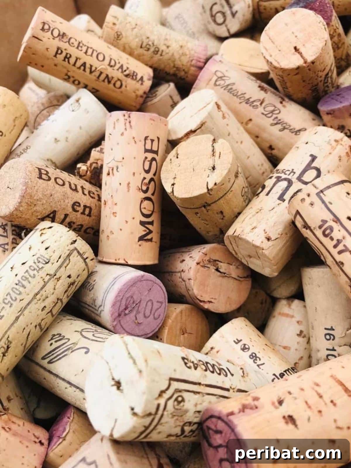 Uncork Your Creativity 50 Wine Cork DIY Projects 47 A collection of vintage wine corks, hinting at their potential use in DIY vintage cork art for a rustic and nostalgic decorative piece.