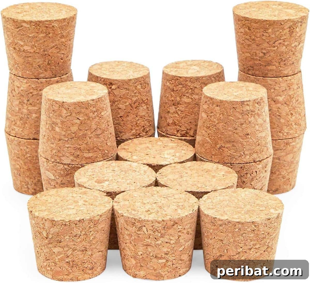 Uncork Your Creativity 50 Wine Cork DIY Projects 52 A selection of large tapered corks, emphasizing their varying sizes and shapes, ideal for crafting cork boards, stoppers, and other DIY projects.