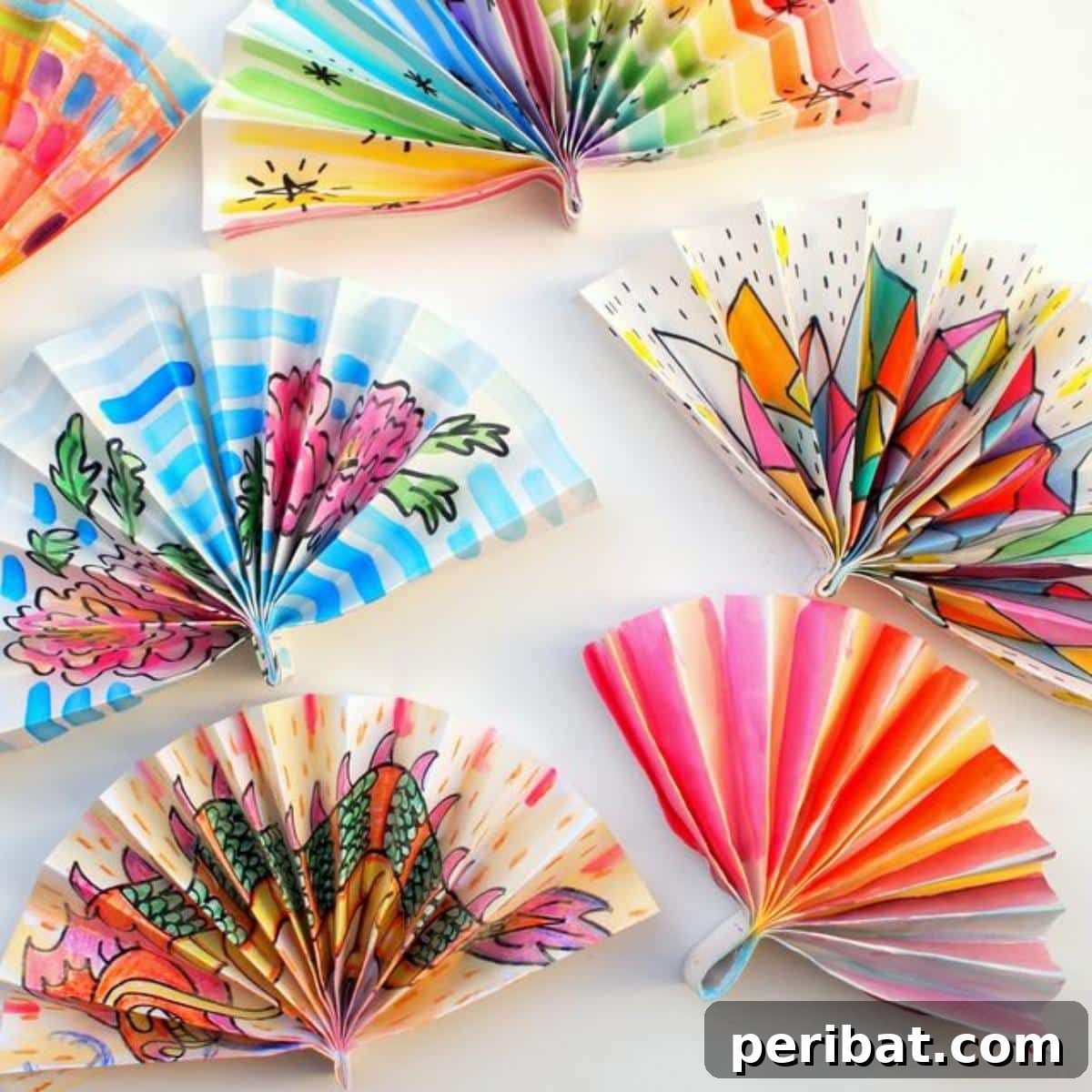 24 Creative DIY Paper Fan Projects 20 Instructions for crafting fancy DIY paper fans by decorating construction paper with ribbons, lace, and other embellishments.