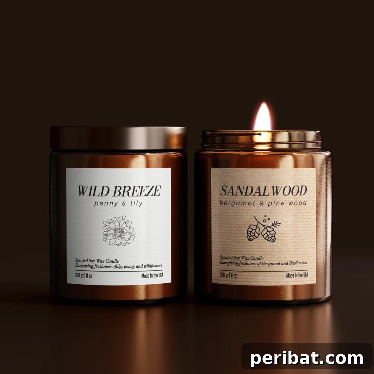20 Stunning DIY Candle Label Designs to Personalize Your Creations 19 Elegant Kraft Square Personalized Candle Label Stickers