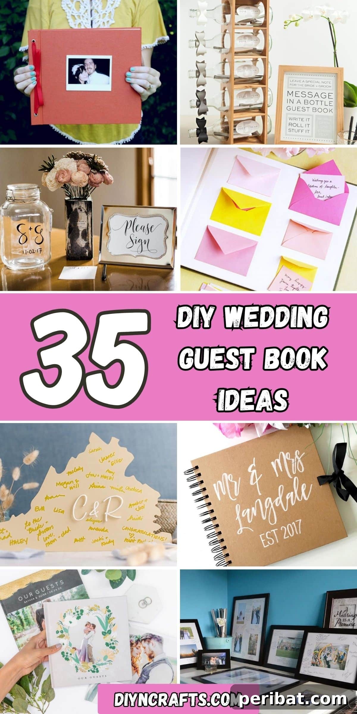 35 Creative DIY Wedding Guest Book Keepsakes 2 35 DIY Wedding Guest Book Ideas collage.