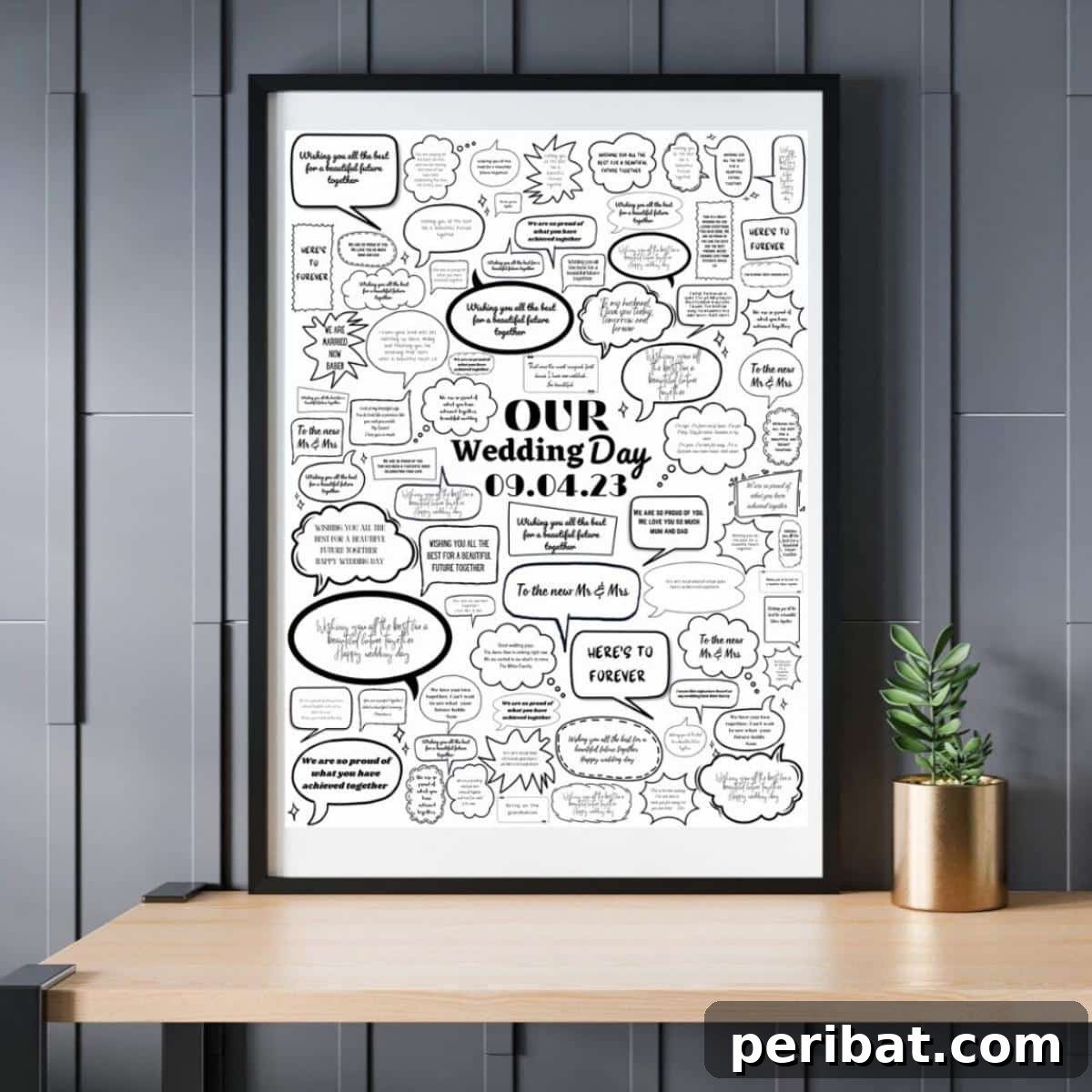 35 Creative DIY Wedding Guest Book Keepsakes 32 Speech Bubbles Wedding Guest Book Poster