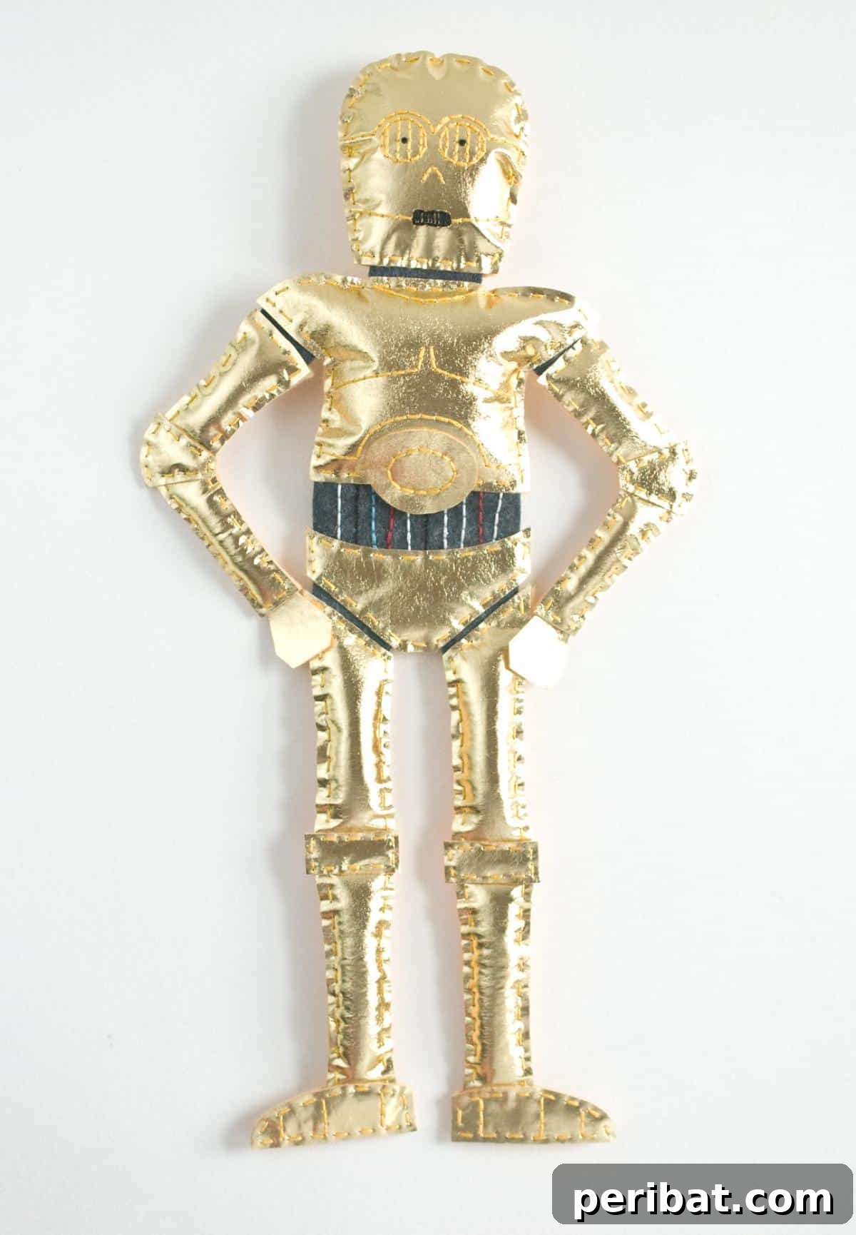 Enchanting Stitches: 20 Magical Sewing Designs 10 C-3PO Metallic Felt Plush, depicting the golden droid.