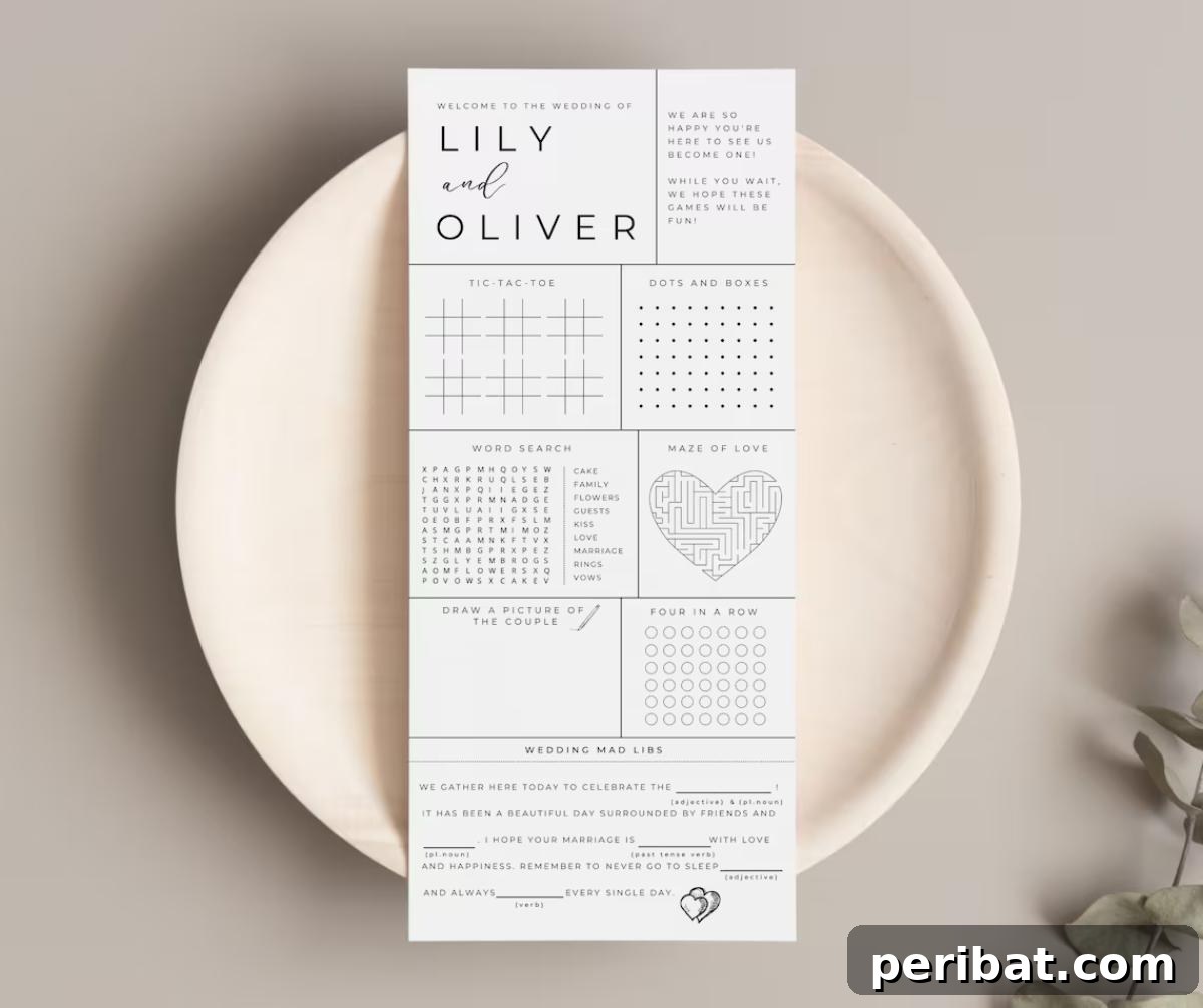 Handmade Wedding Games Your Guests Will Love 20 Wedding Activity Sheet and Games