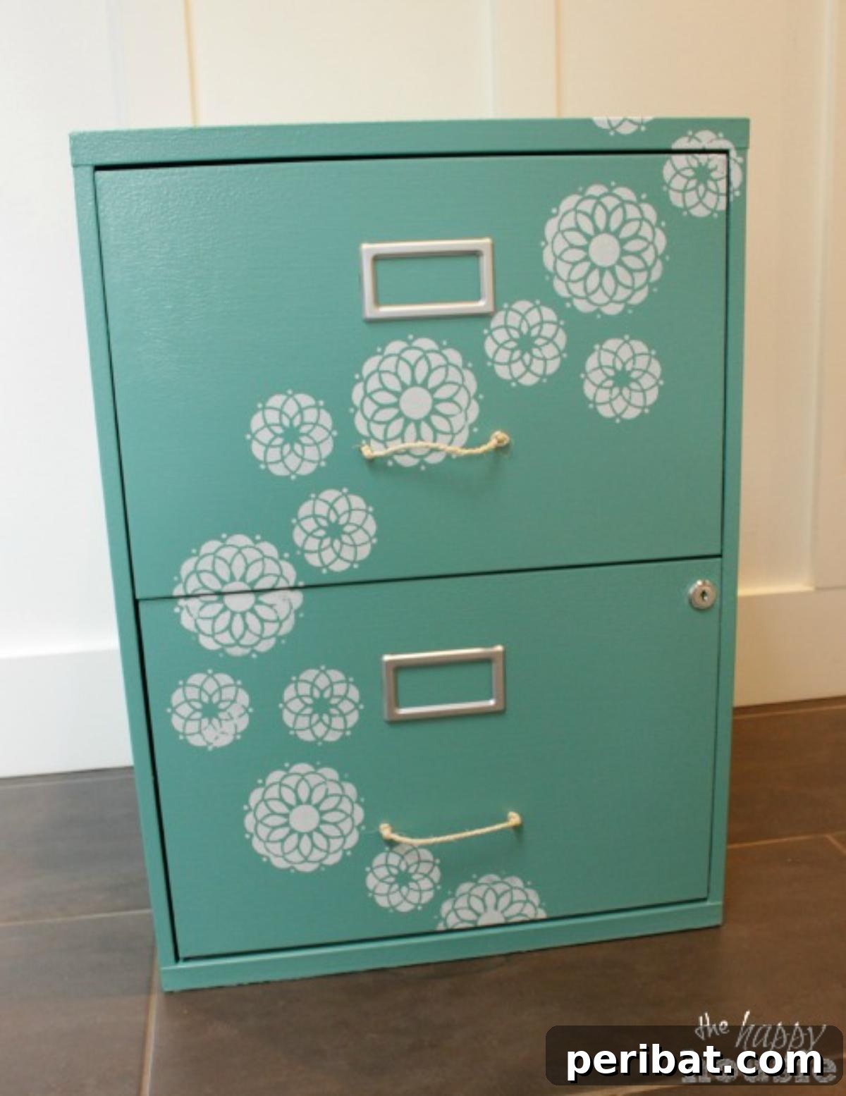 43 DIY Home Office Upgrades for Your Perfect Workspace 11 Fully Flowered Chalk Painted Stencilled Filing Cabinet