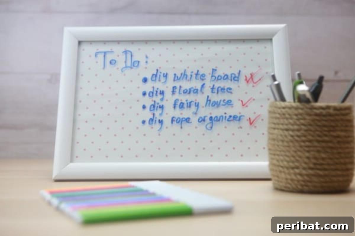 43 DIY Home Office Upgrades for Your Perfect Workspace 3 DIY Office WhiteBoard