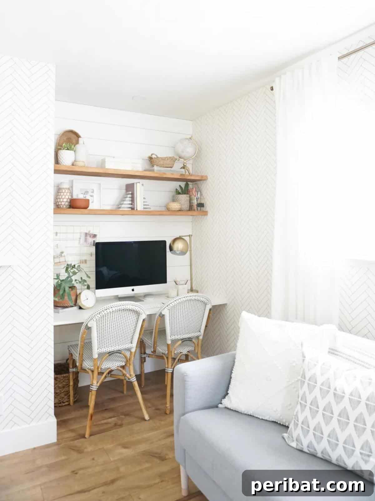 43 DIY Home Office Upgrades for Your Perfect Workspace 25 Closet Turned Modern Chic Space Saving Office Nook Makeover