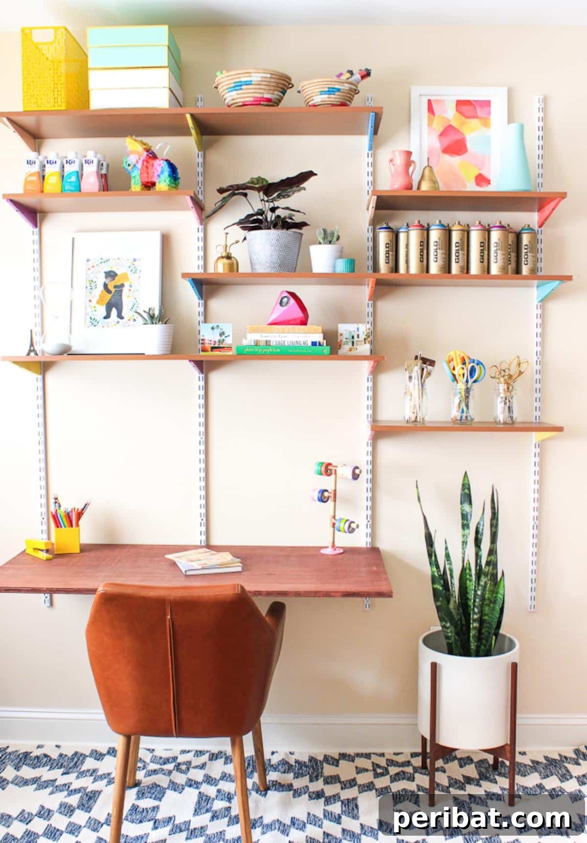 43 DIY Home Office Upgrades for Your Perfect Workspace 4 DIY Mounted Wall Desk
