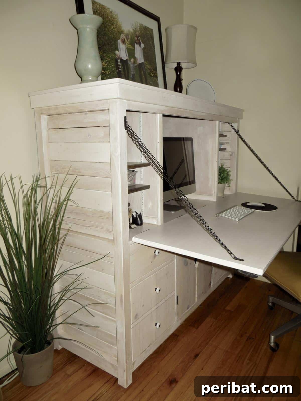 43 DIY Home Office Upgrades for Your Perfect Workspace 34 Drop Down Hutch Desk