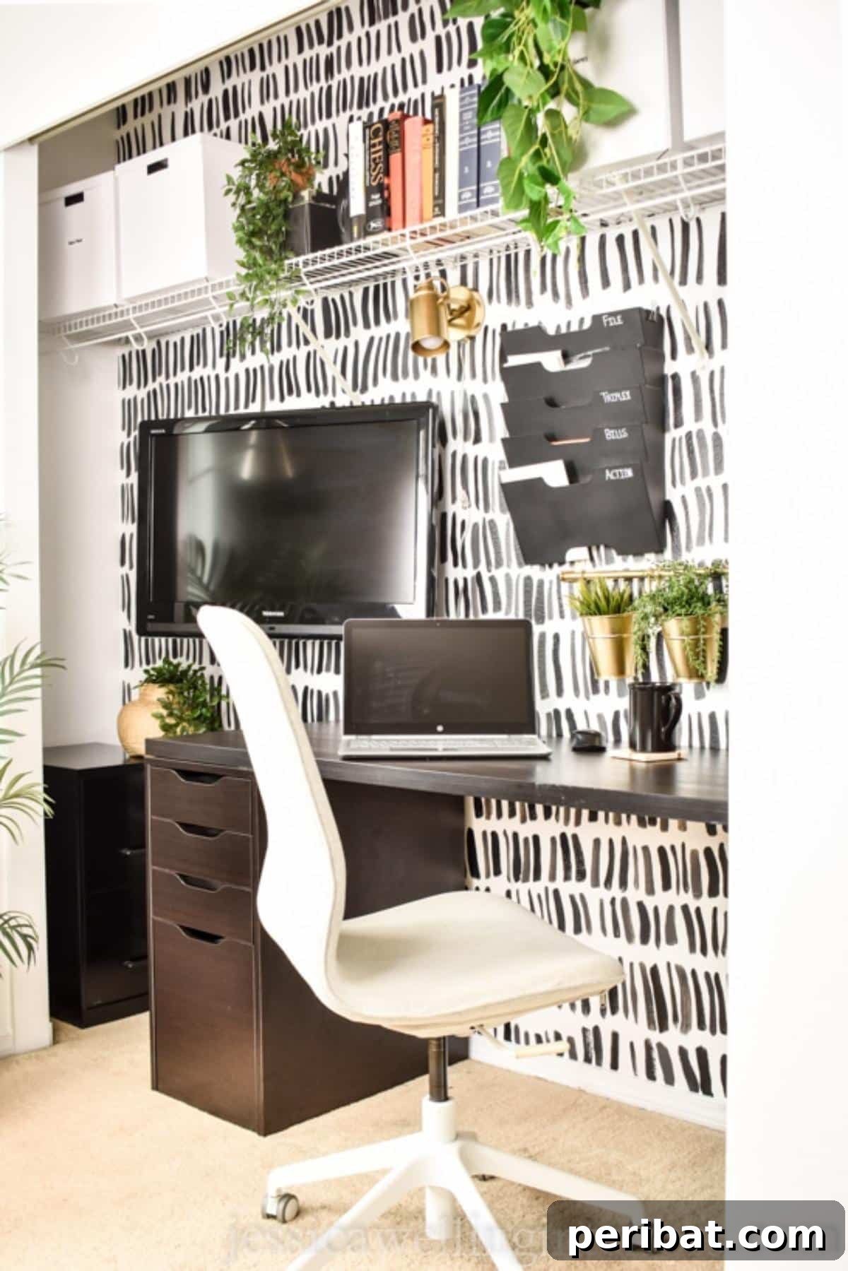 43 DIY Home Office Upgrades for Your Perfect Workspace 39 Modern Closet Office Makeover