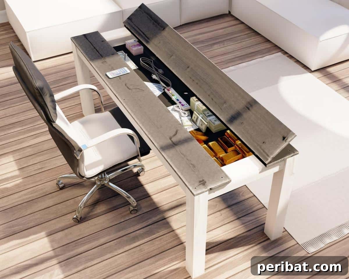 43 DIY Home Office Upgrades for Your Perfect Workspace 42 DIY Plans for Computer Desk With Hidden Compartment