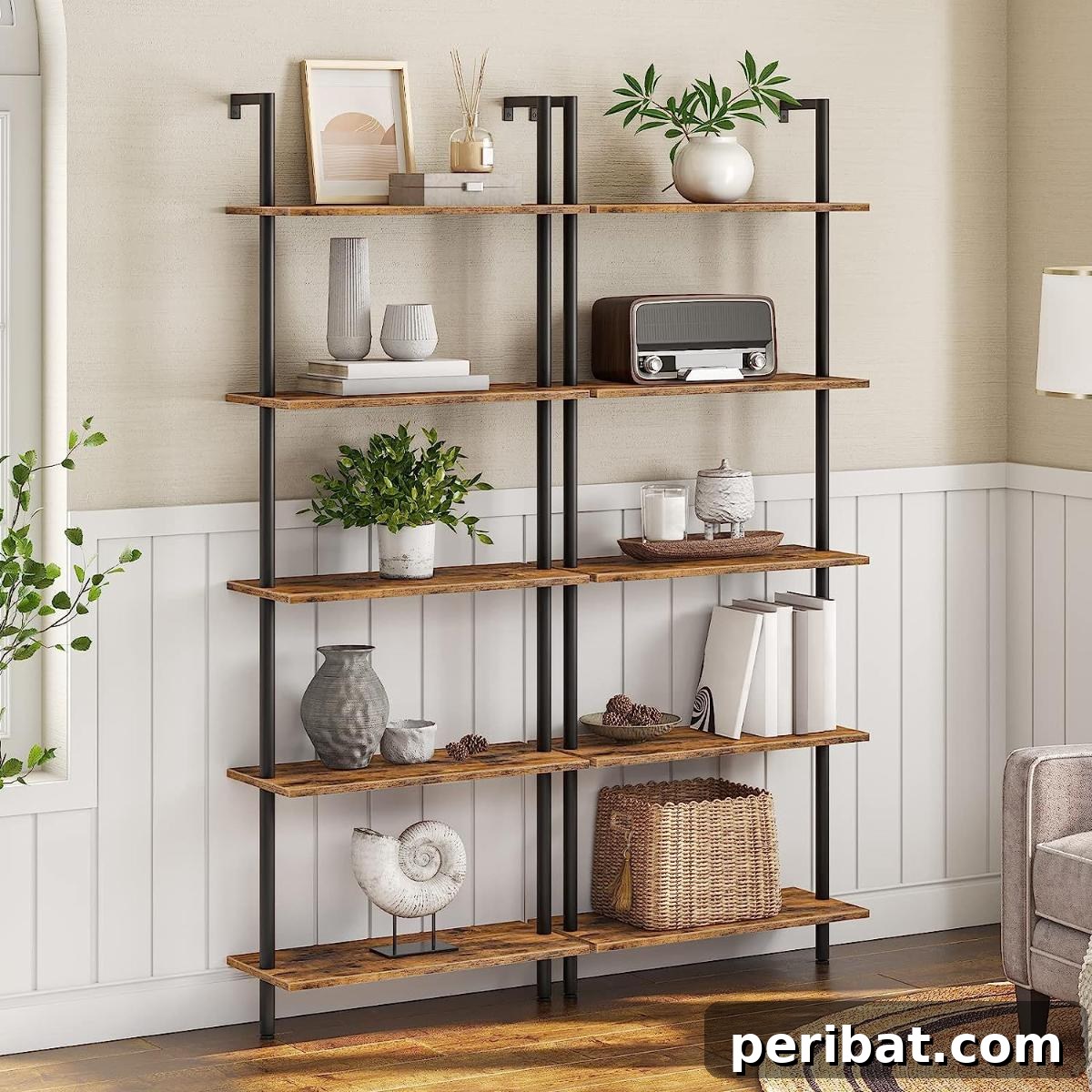 43 DIY Home Office Upgrades for Your Perfect Workspace 43 Hoobro DIY Ladder Shelf Bookcase