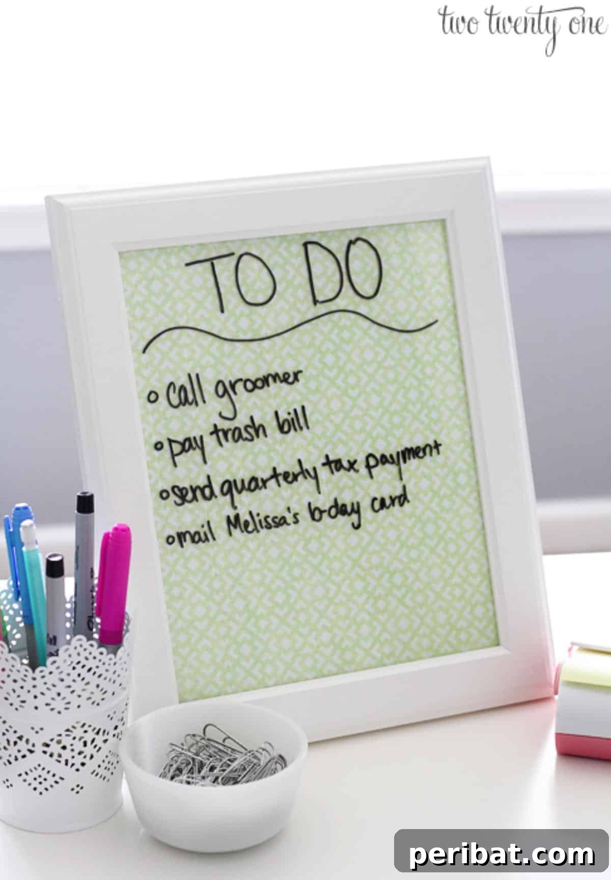 43 DIY Home Office Upgrades for Your Perfect Workspace 6 Dry Erase Board and Desktop Tray