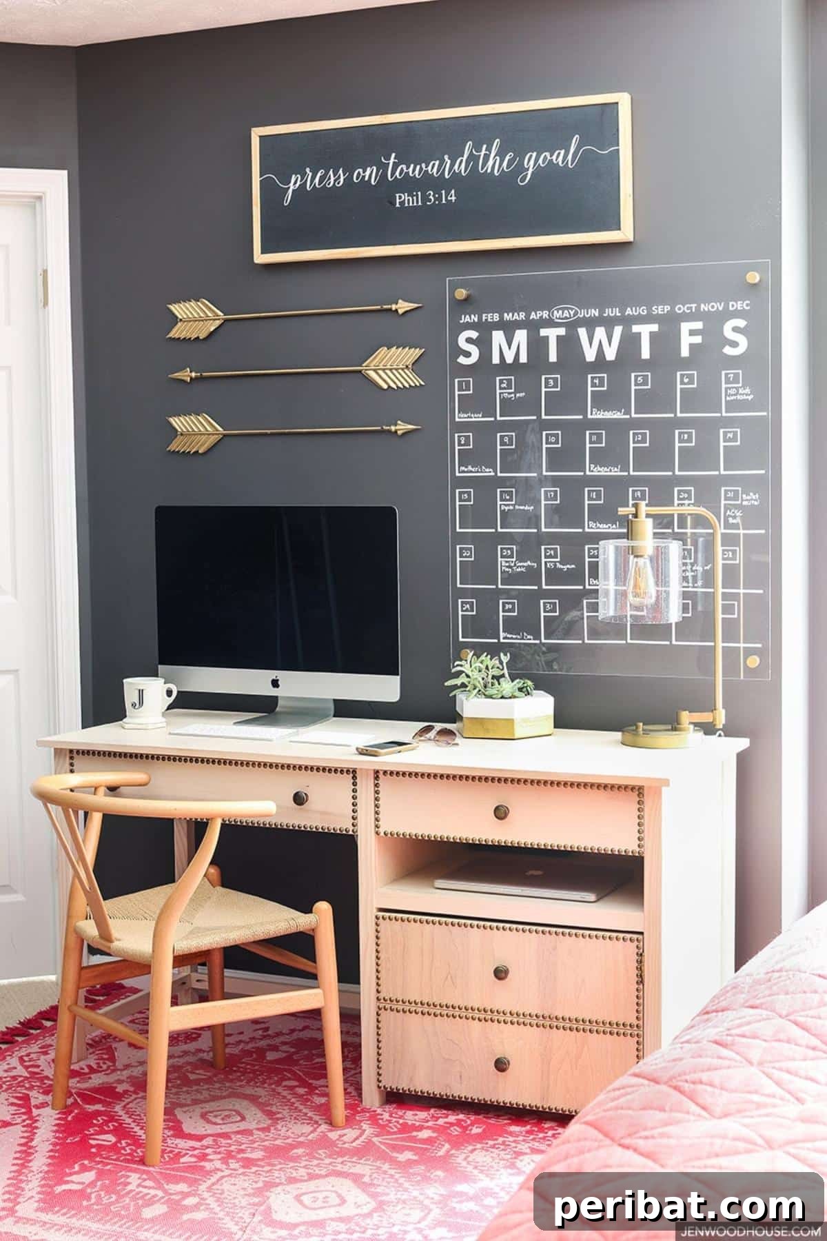 43 DIY Home Office Upgrades for Your Perfect Workspace 9 Acrylic Wall Calendar