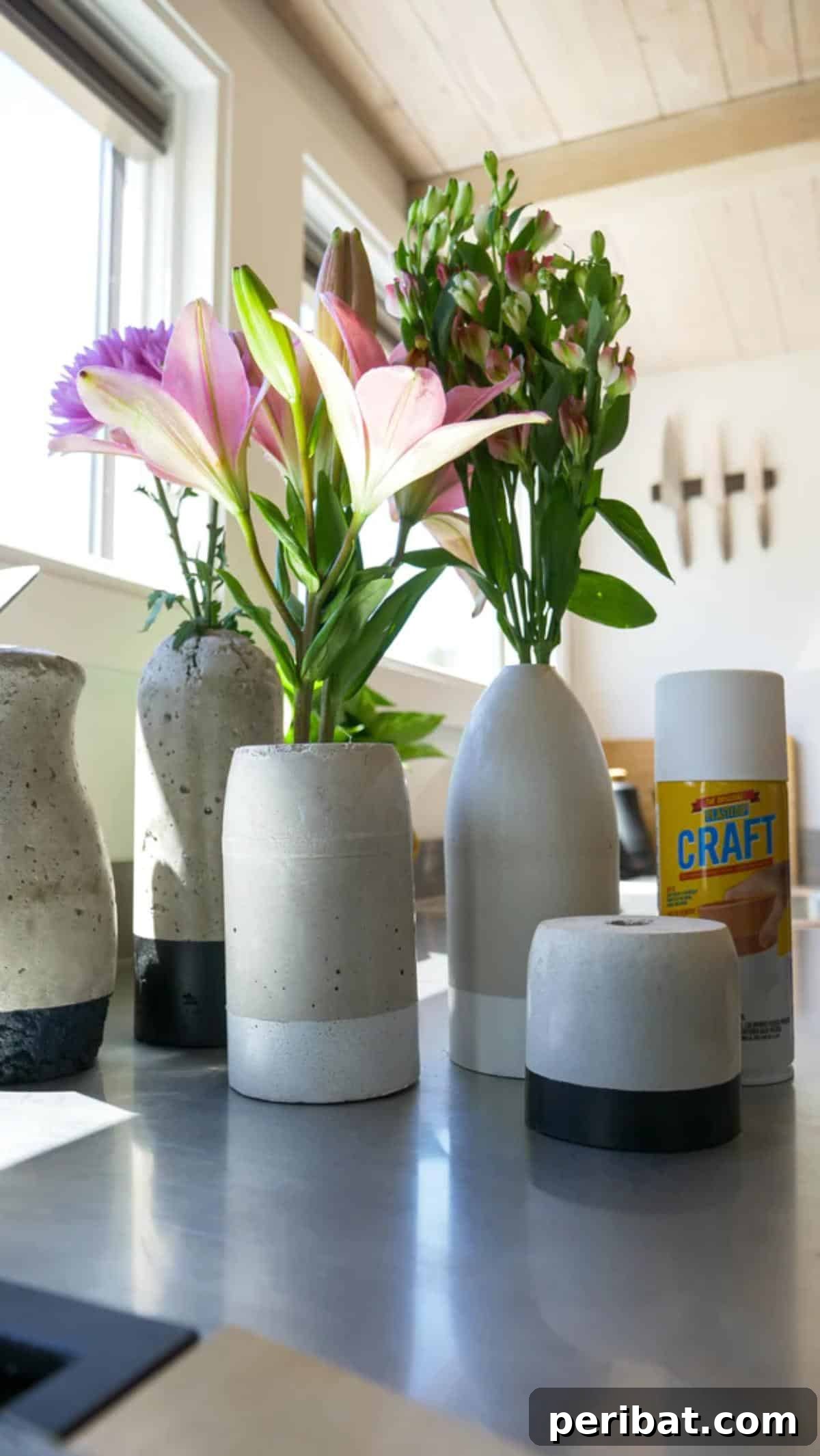 23 Modern Concrete Planter & Vase Projects 23 Concrete DIY Vases with Protective Bottom Coat, preventing scratches and adding color to decor.