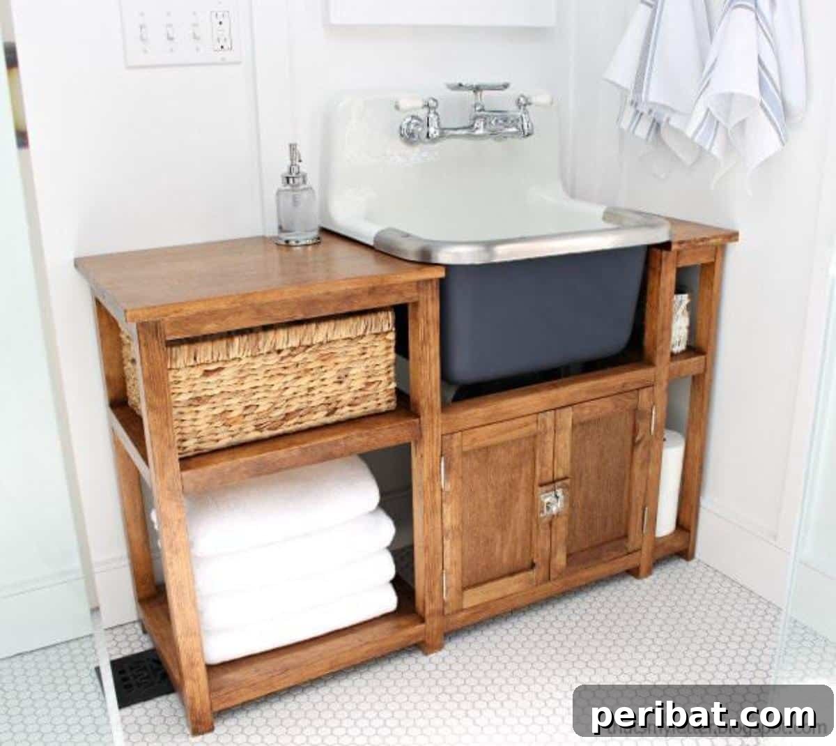 29 DIY Vanity Transformations: Stylish and Practical Designs 19 Seamless DIY Vanity for Wall-Mount Sink