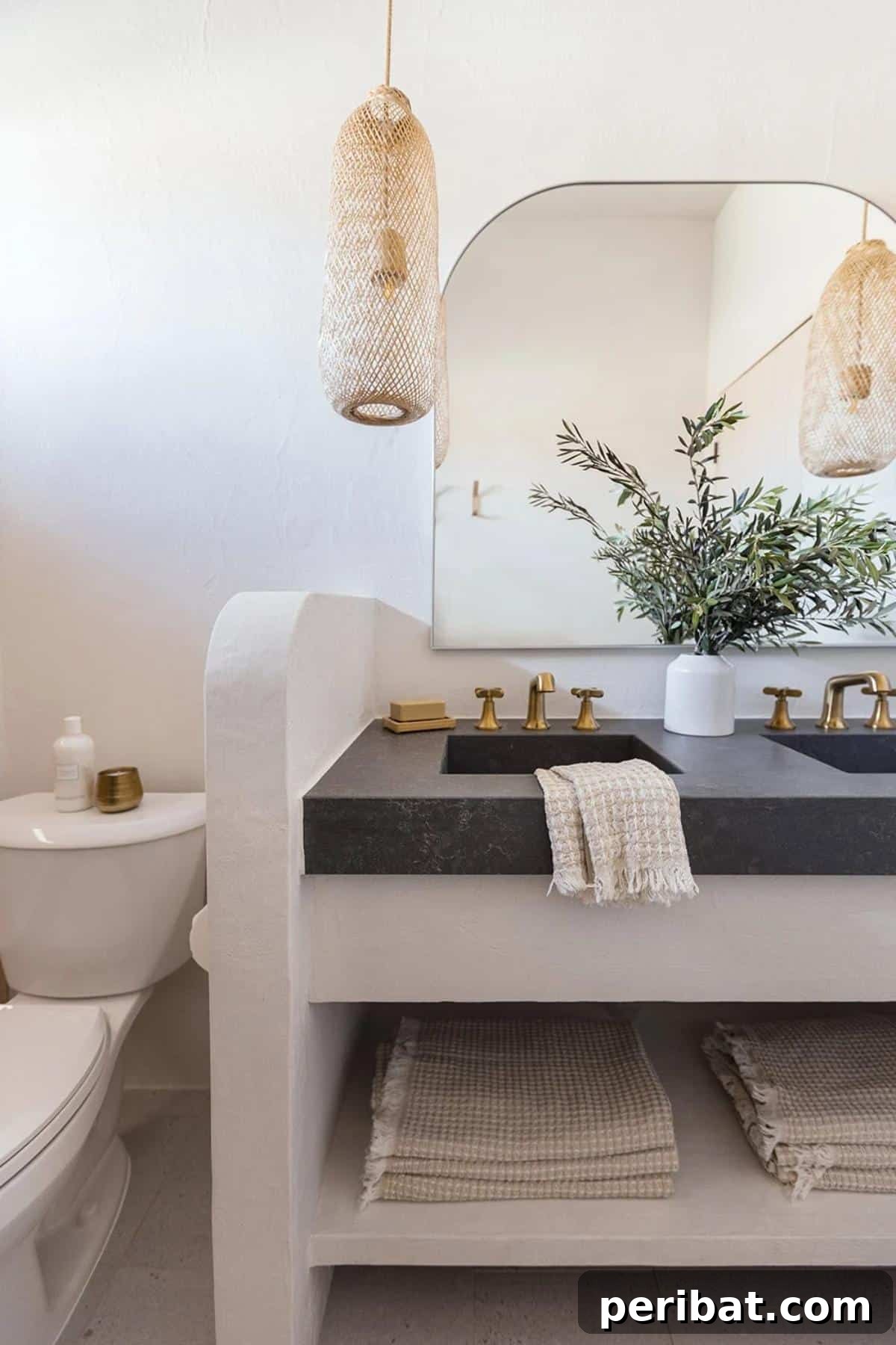 29 DIY Vanity Transformations: Stylish and Practical Designs 3 Custom Bathroom Vanity with Microcement