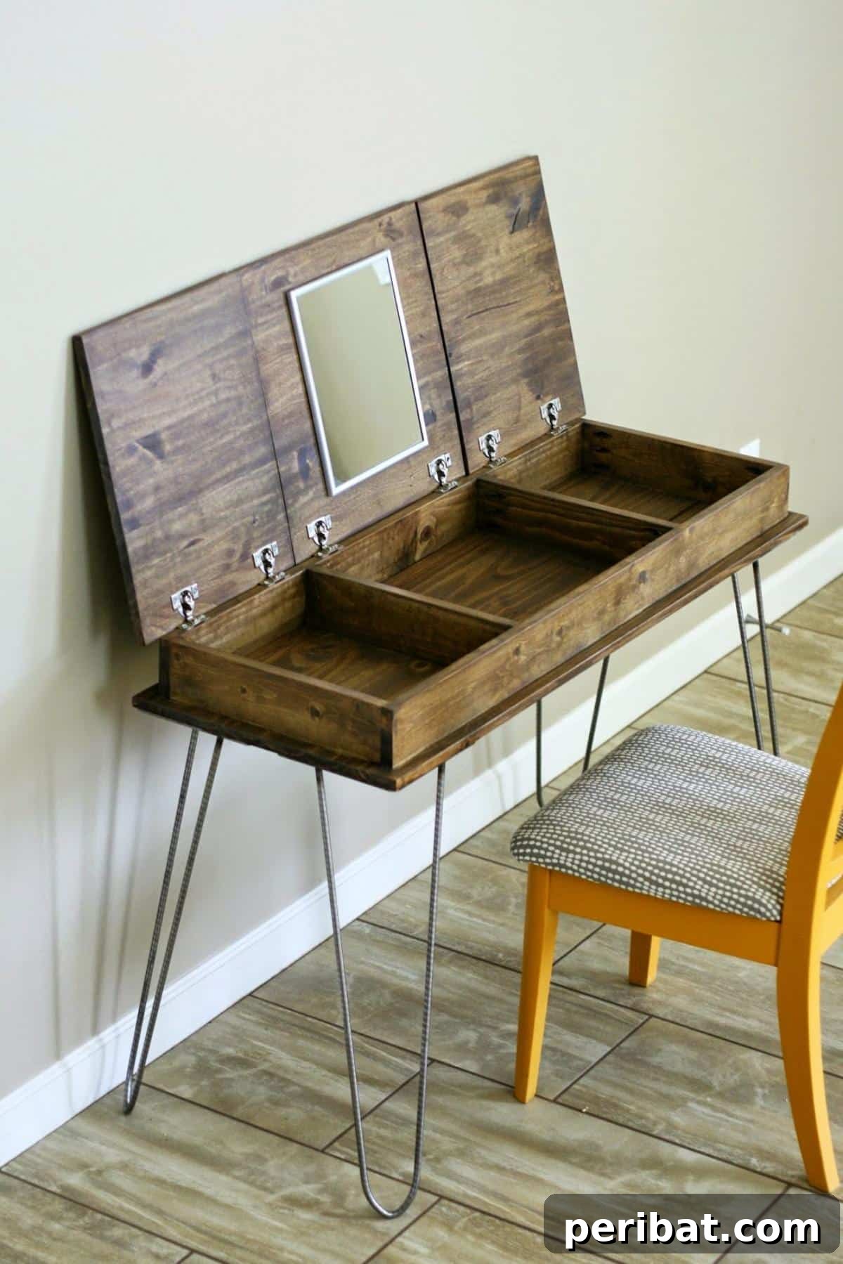 29 DIY Vanity Transformations: Stylish and Practical Designs 4 Hairpin Makeup Vanity