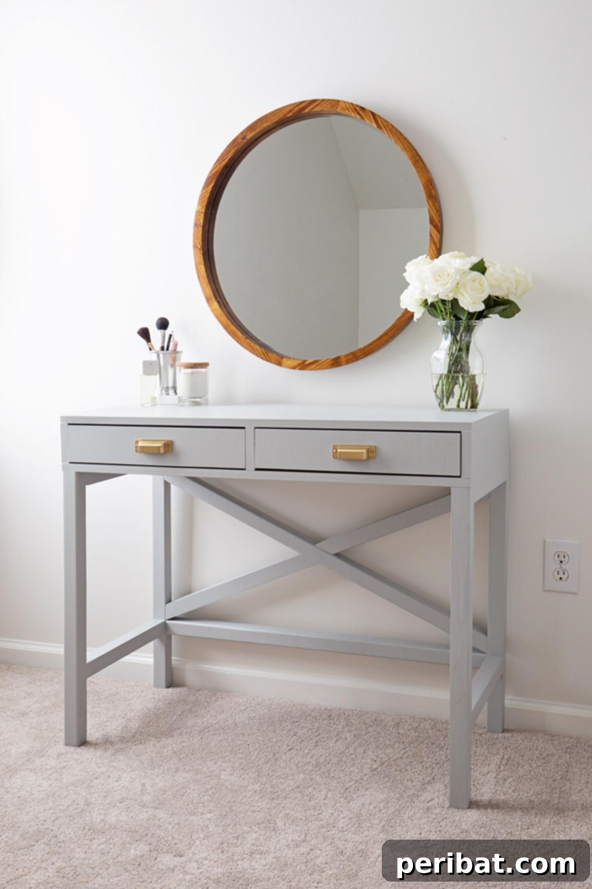 29 DIY Vanity Transformations: Stylish and Practical Designs 5 Simplified X-Back DIY Makeup Vanity
