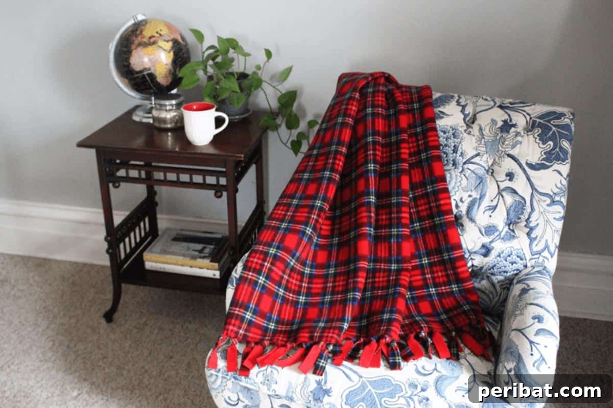 32 Cozy DIY Throw Blanket Ideas 21 DIY No-Sew Fleece Blanket