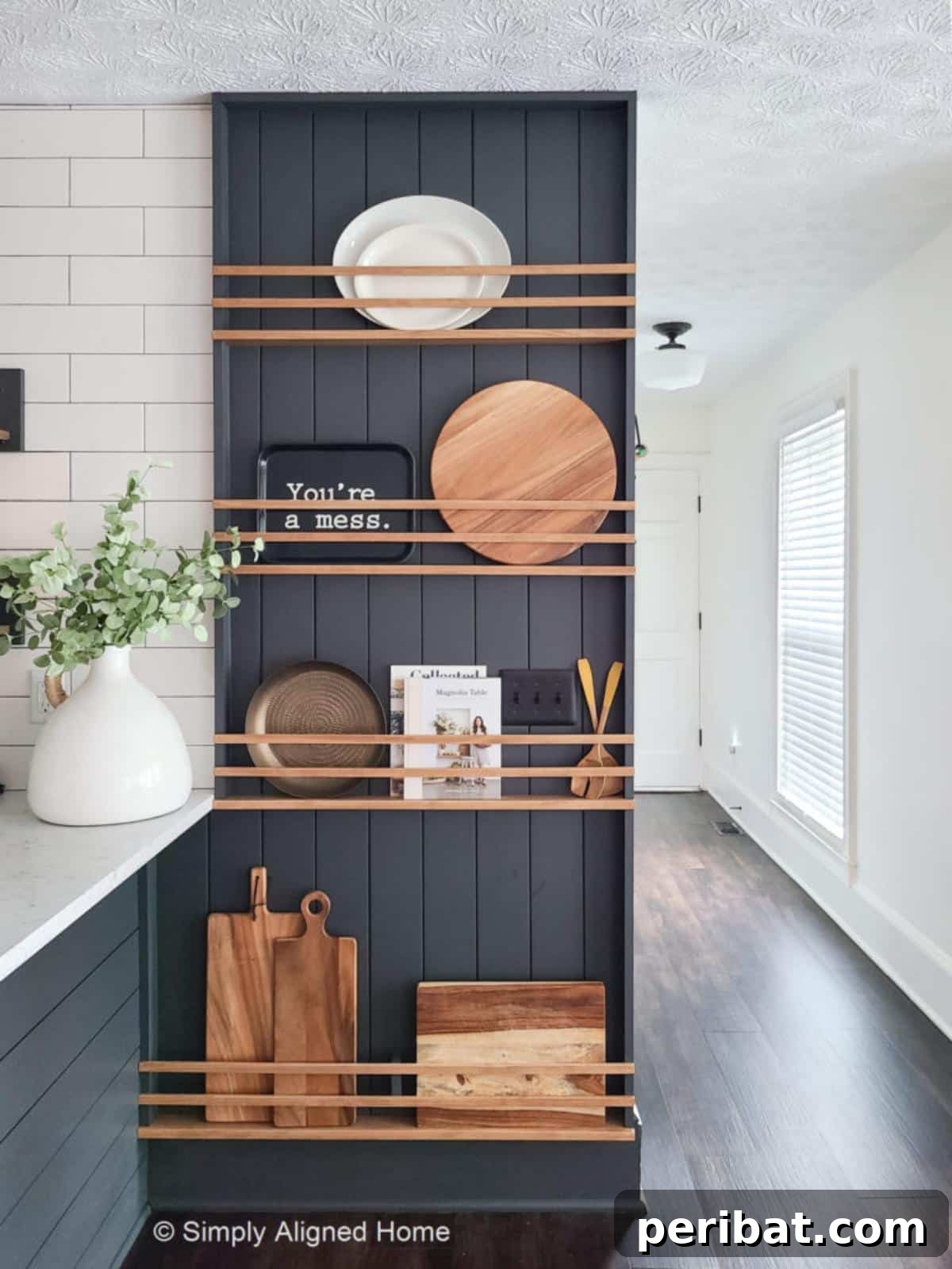 DIY Shiplap Plate Rack for Farmhouse Style Kitchen
