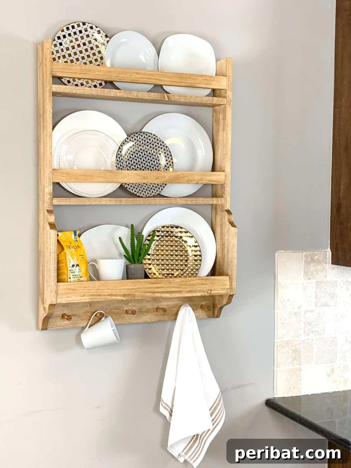 DIY Custom Plate Rack tailored to your kitchen space