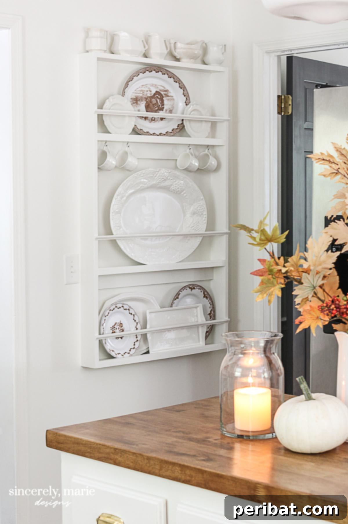 DIY Plate Rack bringing Fresh Organization to the Kitchen