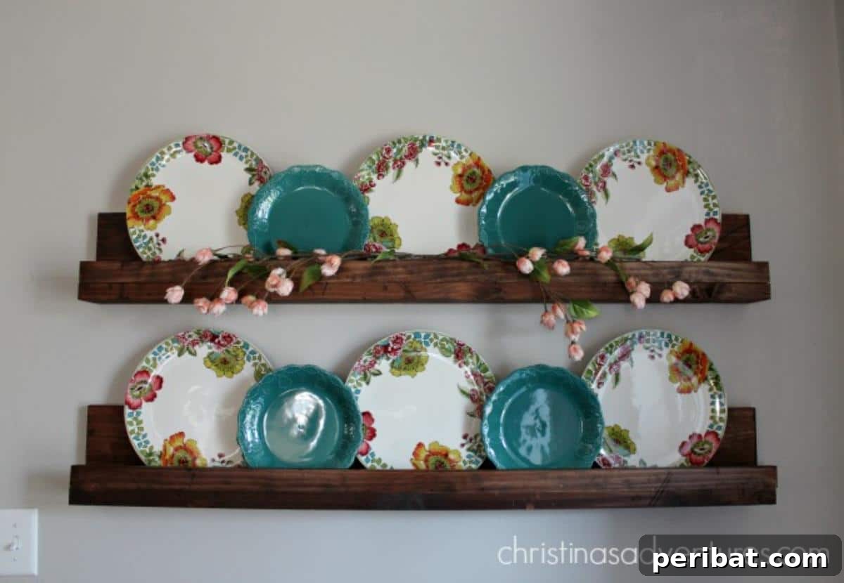 Simple DIY Ledge Shelf for Plate Display