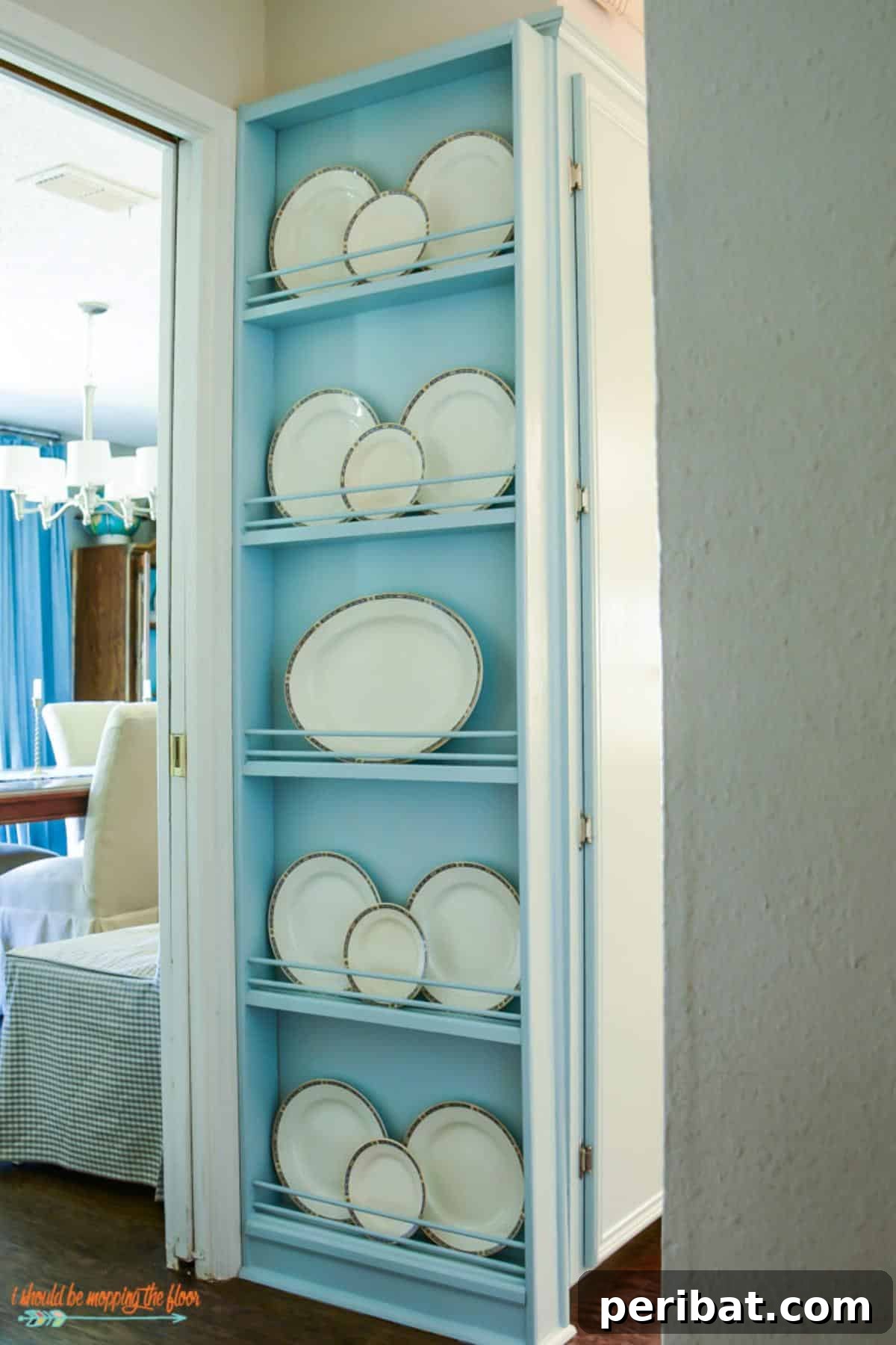 DIY Wall Mounted Plate Rack for Kitchen Organization