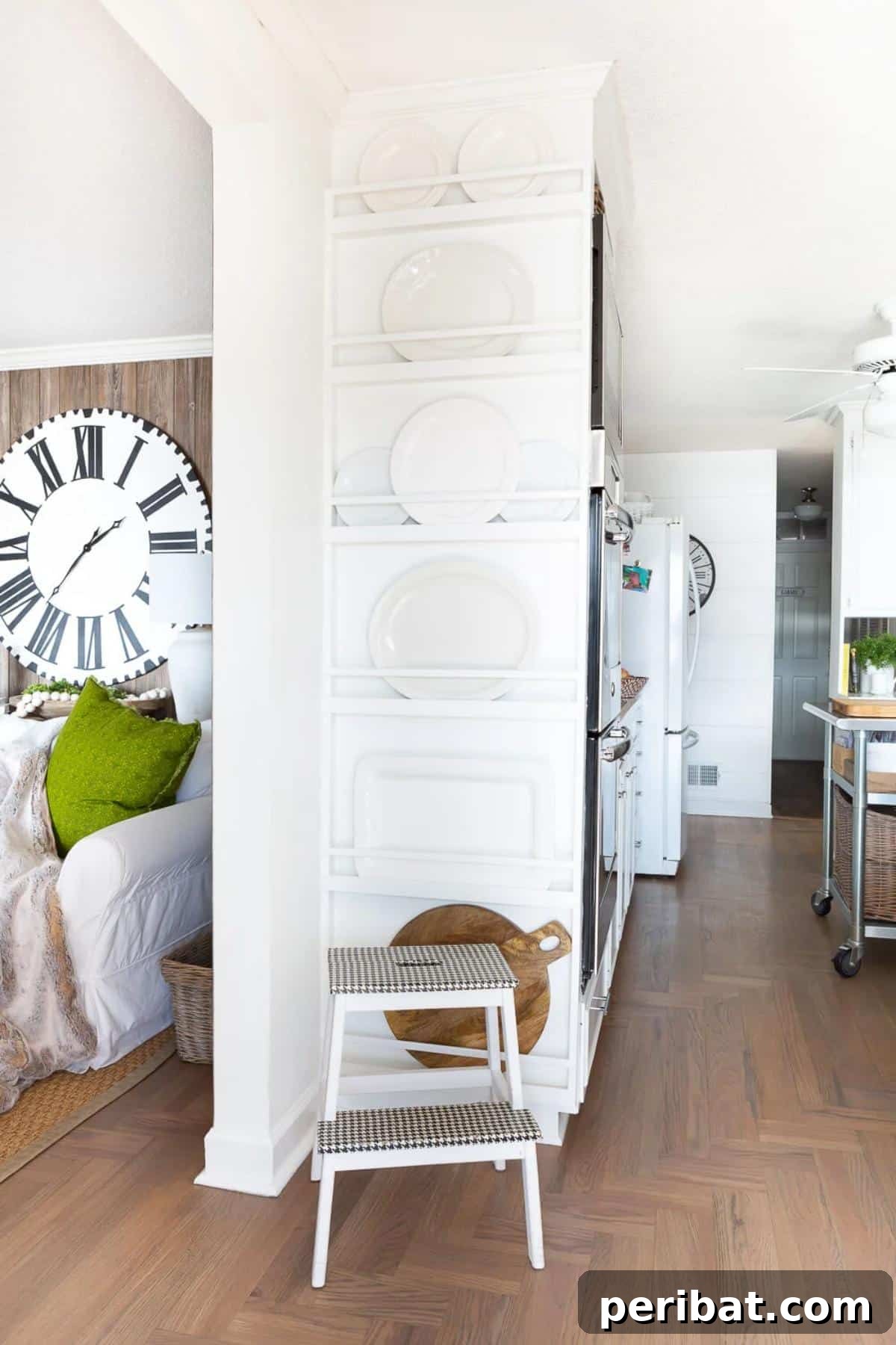 DIY Floor To Ceiling Plate Rack for Ultimate Space Saving