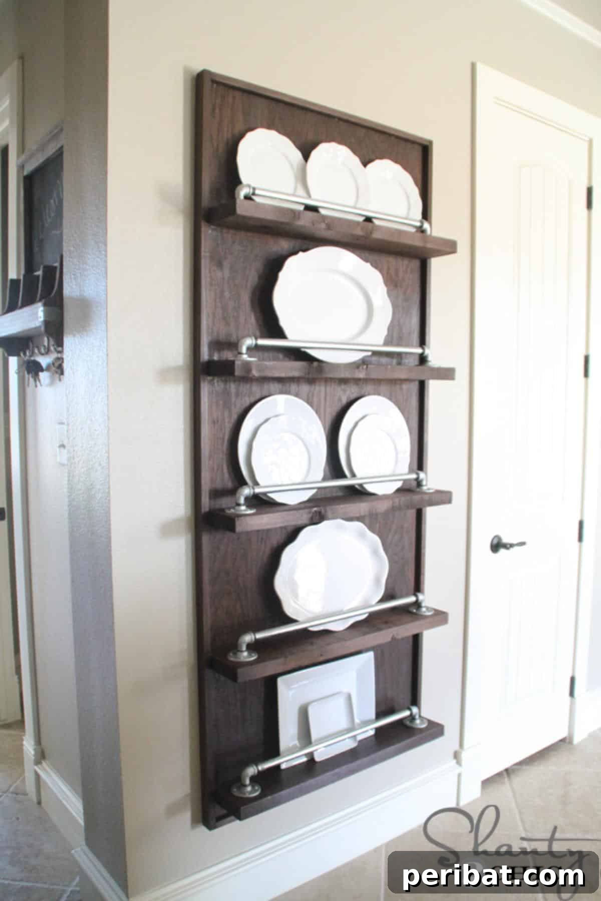 DIY Industrial Pipe Plate Rack for a Modern Kitchen