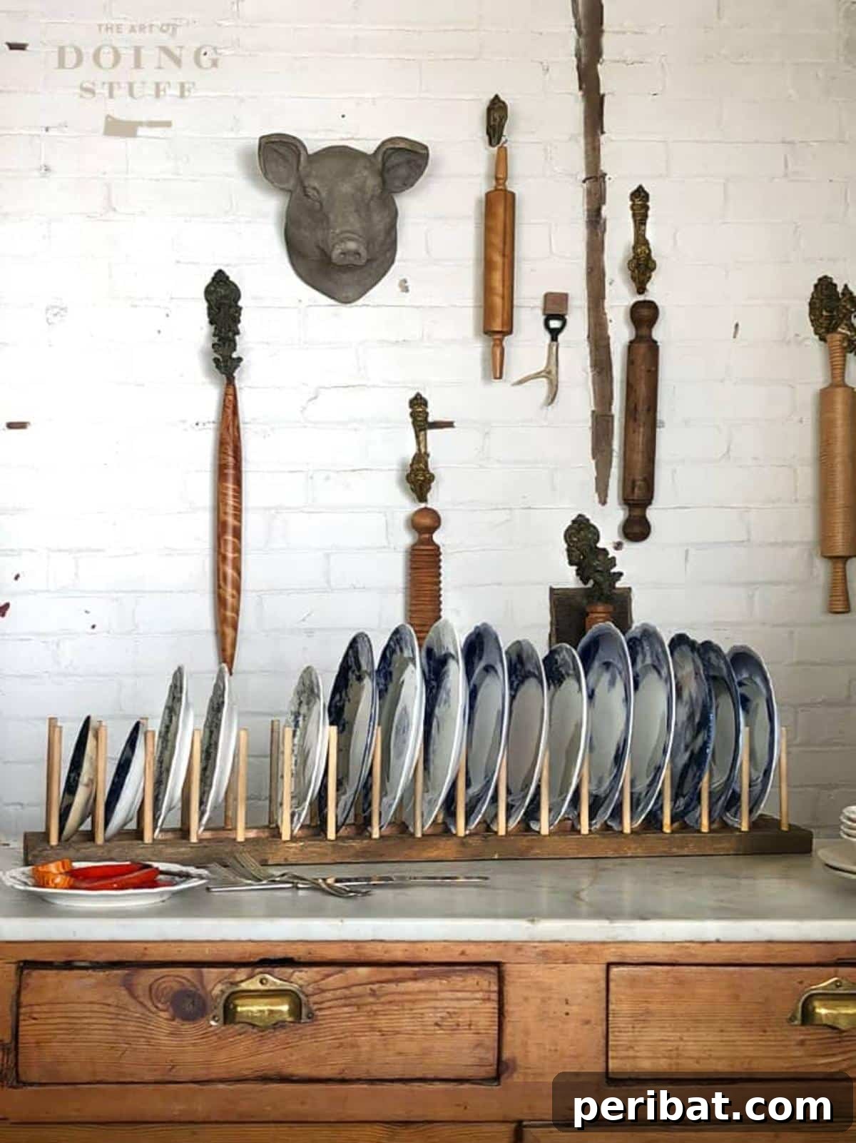 DIY Antique Plate Rack for Vintage Kitchen Decor