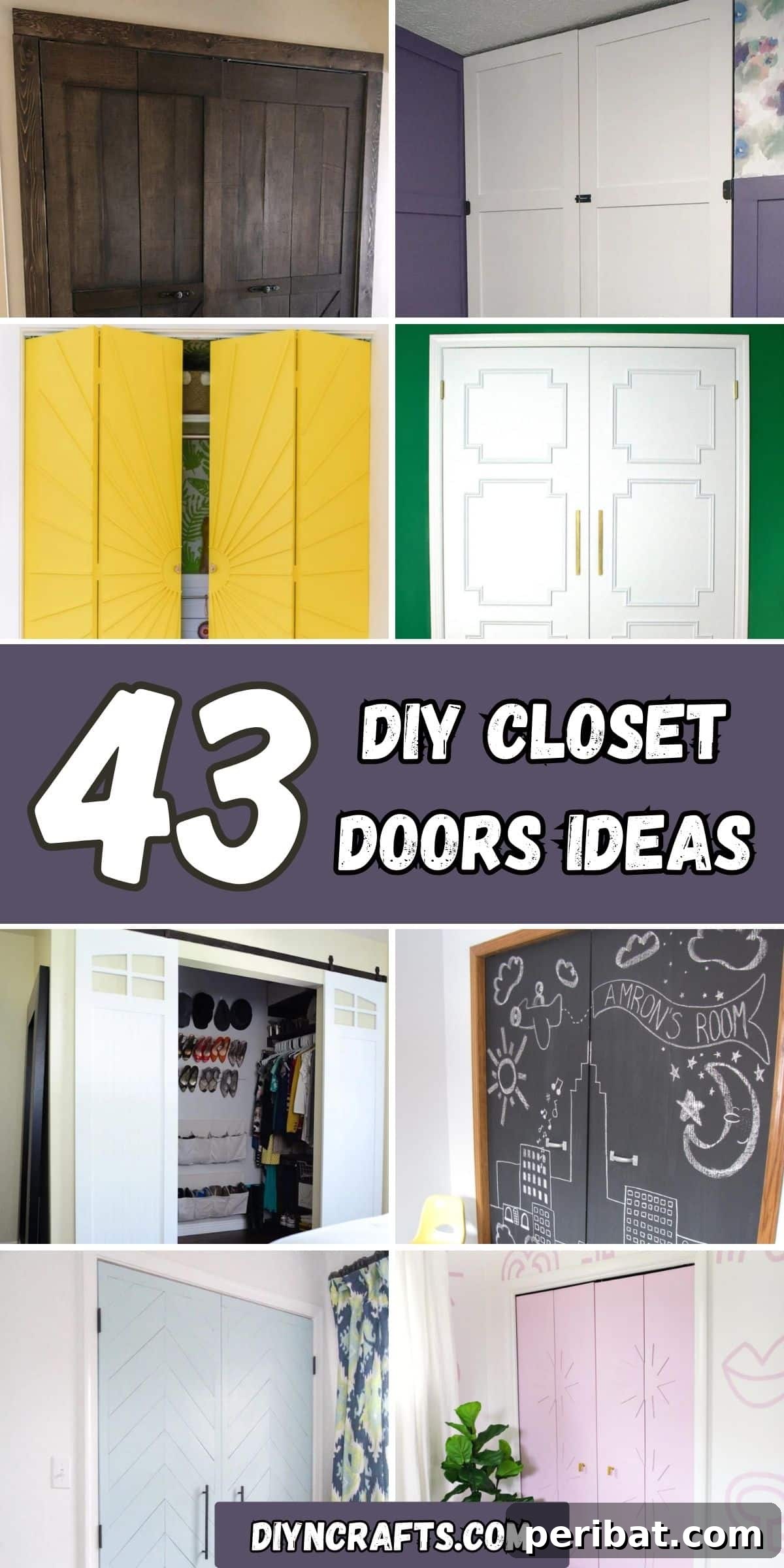 43 DIY Closet Doors Ideas collage.