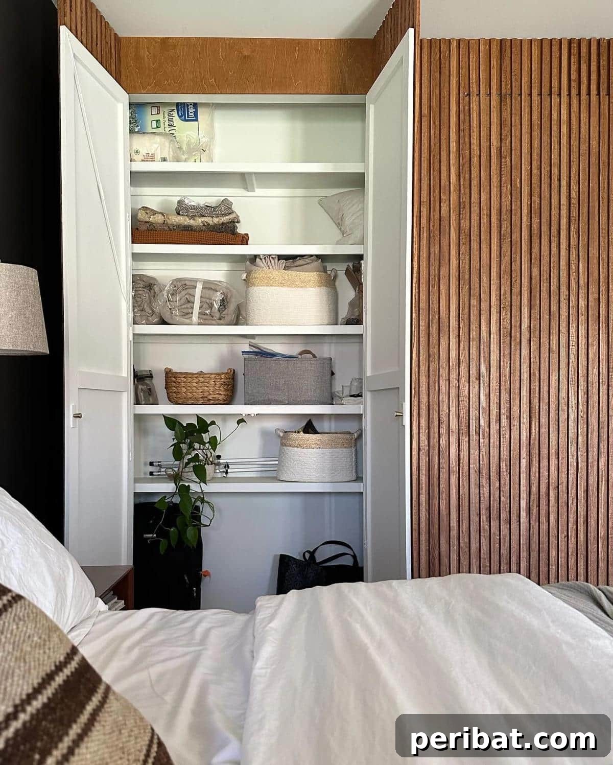 DIY Hidden Closet Slat Doors