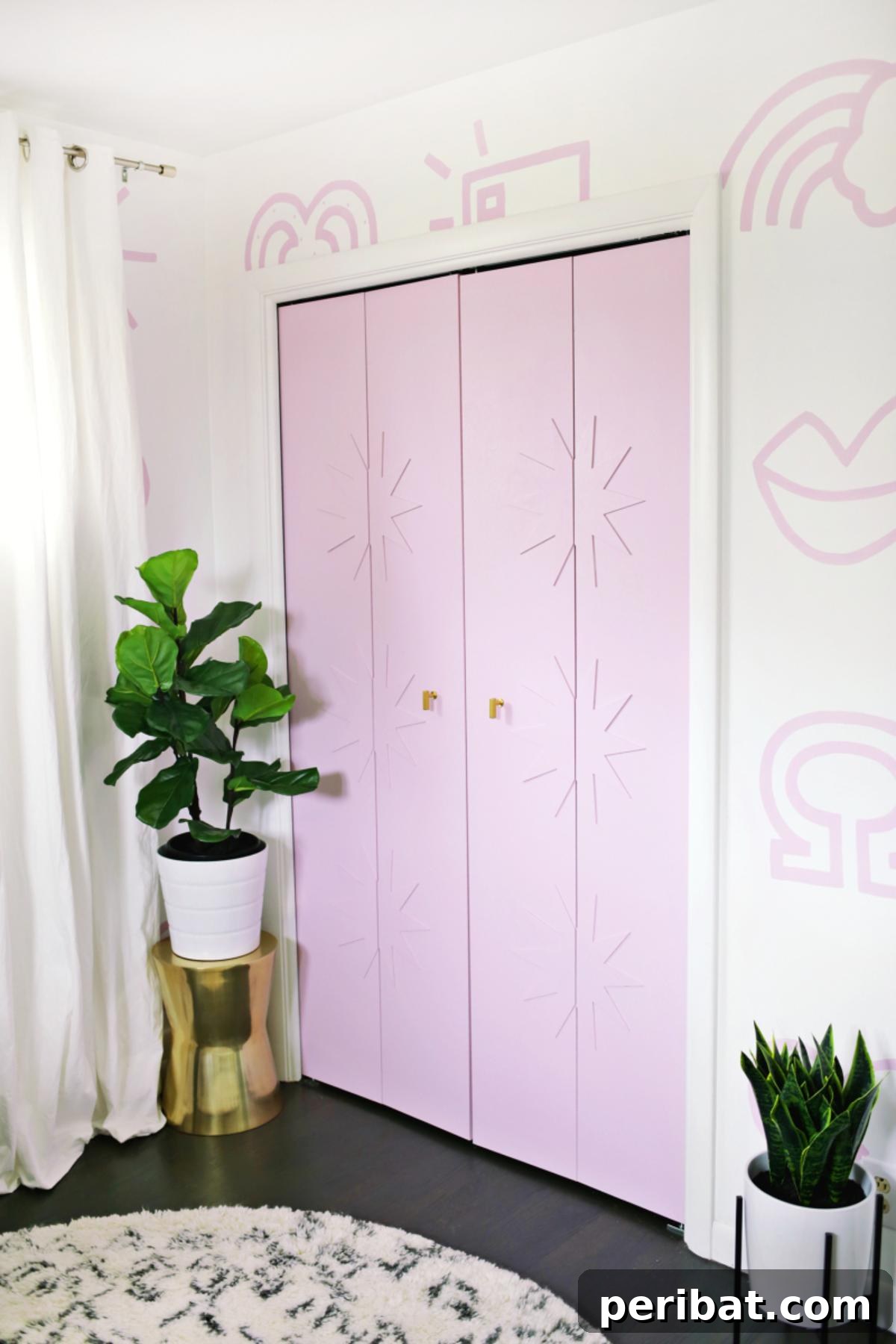 DIY Star Trim Closet Door