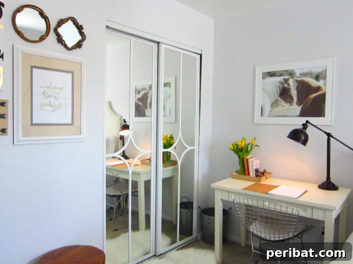 Mirrored Closet Door Makeover