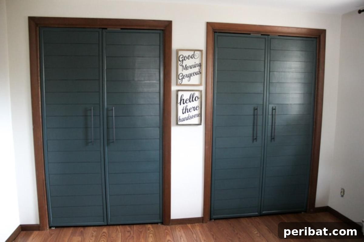 Bi-Fold to Faux Shiplap French Closet Doors