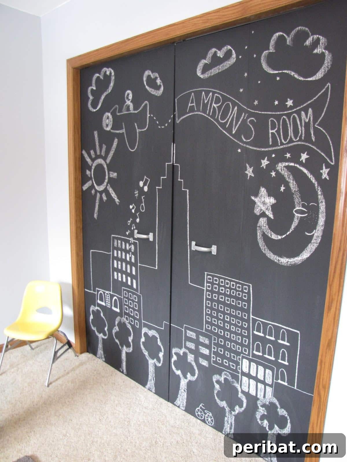 DIY Chalkboard Closet Doors