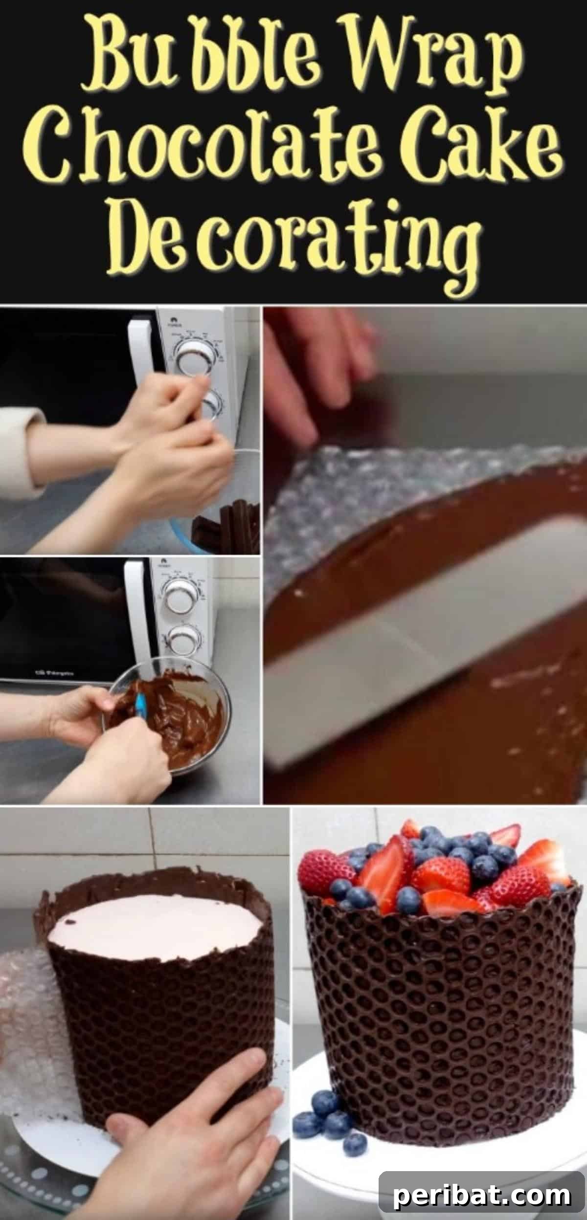 Bubble Wrap Chocolate Cake Decorating Hack 2 Genius Cake-Hack: Bubble Wrap Chocolate Cake Decorating