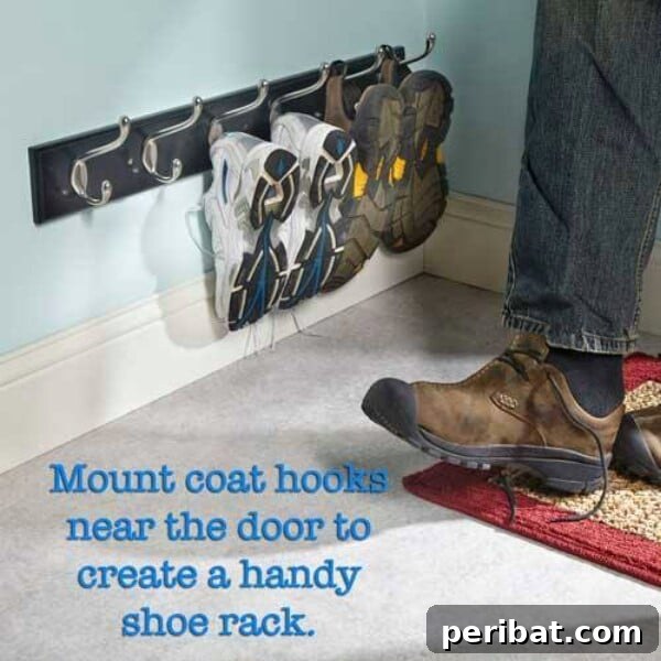 250 Smart Life Hacks to Simplify Your Life 124 Shoe rack from PVC pipes