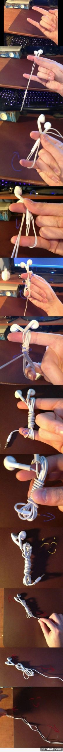 250 Smart Life Hacks to Simplify Your Life 151 Headphone wire storage solution