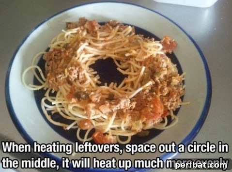 250 Smart Life Hacks to Simplify Your Life 156 Leftover food heating in the microwave