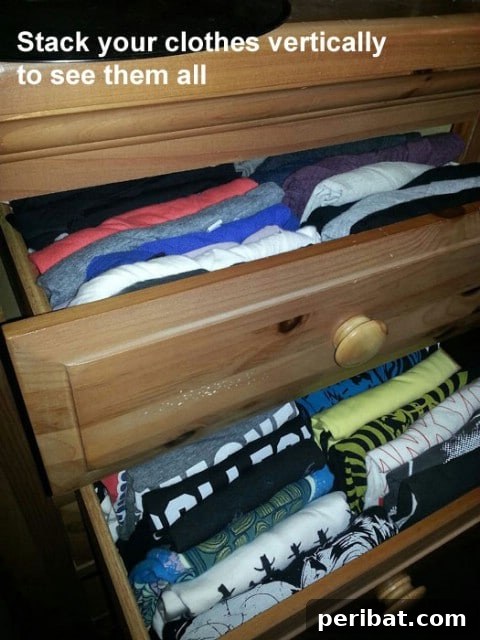 250 Smart Life Hacks to Simplify Your Life 160 Clothing organization for drawers