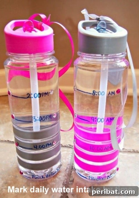 250 Smart Life Hacks to Simplify Your Life 165 Mark daily water intake on a bottle